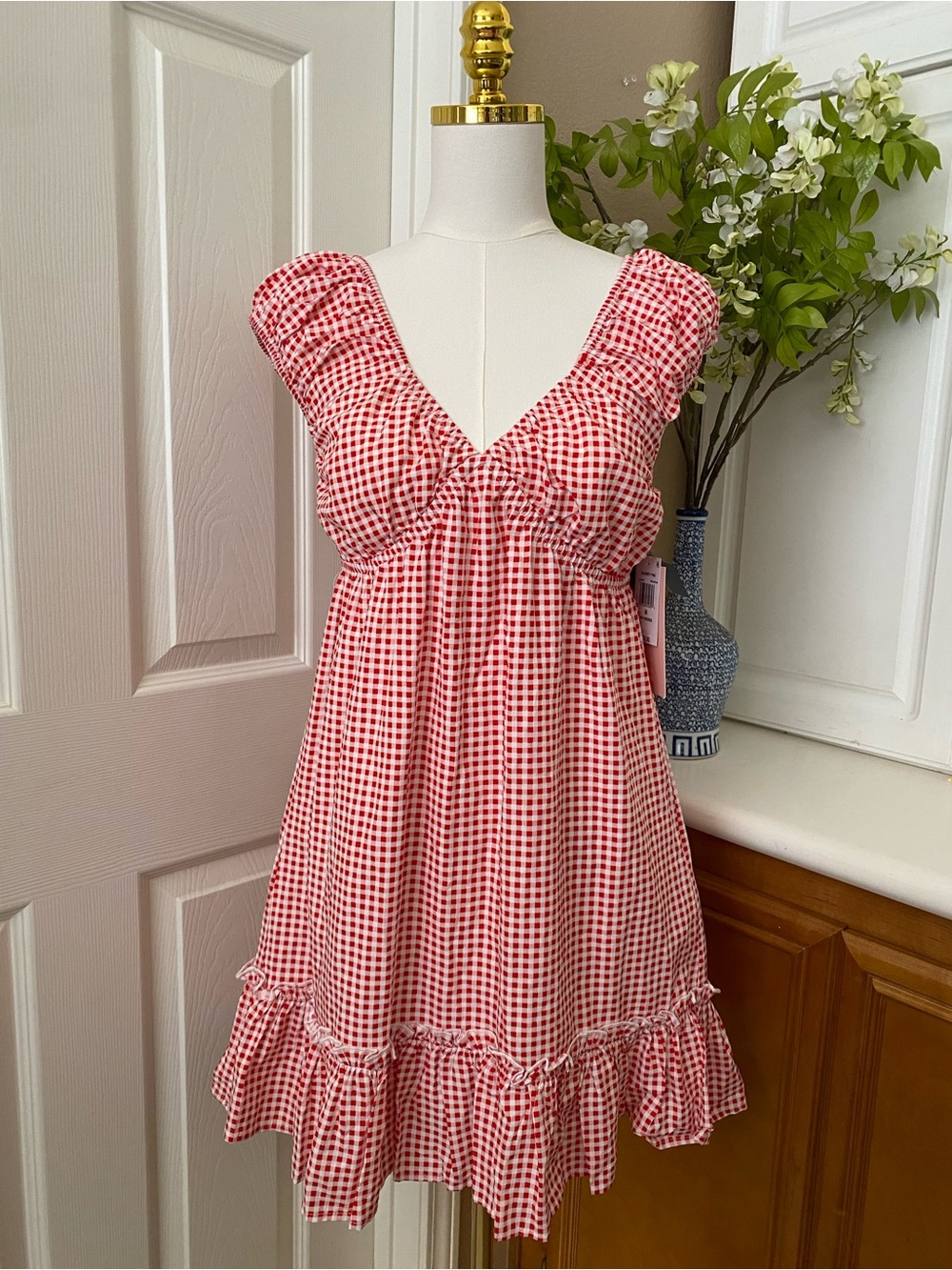 Celebrity Pink - Women’s Red Gingham Ruffle Sundress